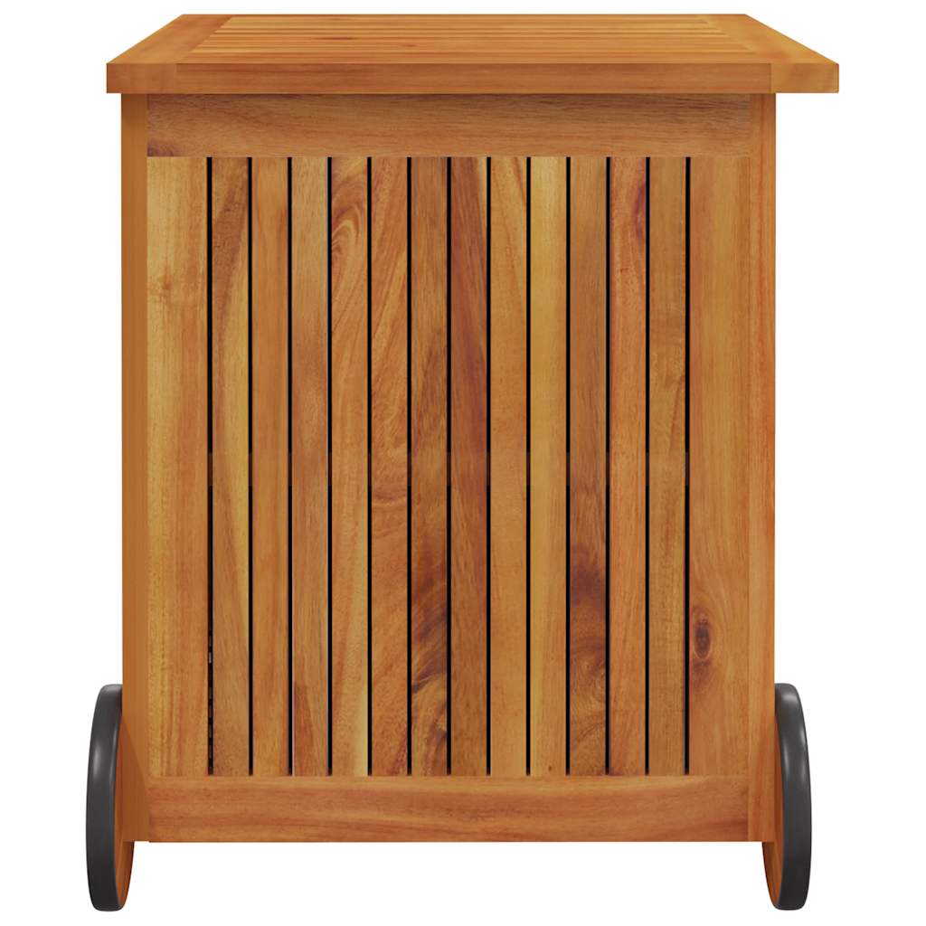 vidaXL Garden Storage Box with Wheels 60x50x58 cm Solid Wood Acacia