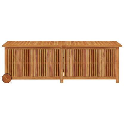vidaXL Garden Storage Box with Wheels 150x50x58 cm Solid Wood Acacia