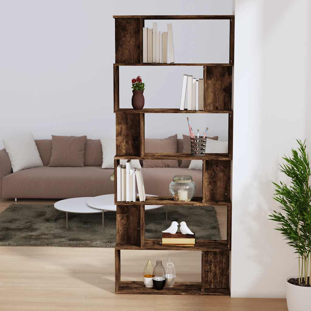 vidaXL Book Cabinet/Room Divider Smoked Oak 80x24x192 cm