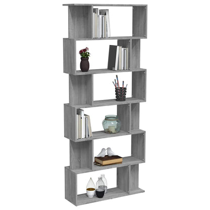 vidaXL Book Cabinet/Room Divider Grey Sonoma 80x24x192 cm