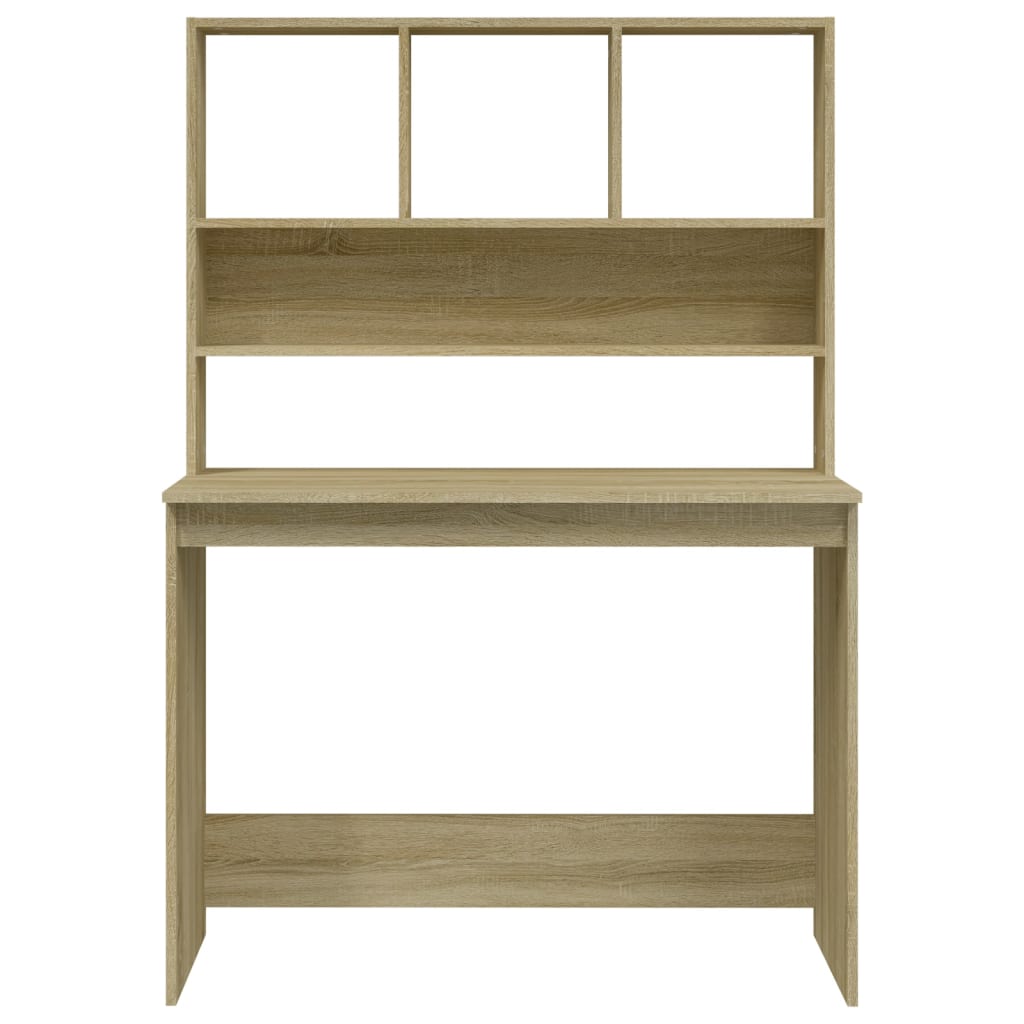 vidaXL Desk with Shelves Sonoma Oak 102x45x148 cm Engineered Wood