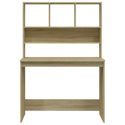 vidaXL Desk with Shelves Sonoma Oak 102x45x148 cm Engineered Wood