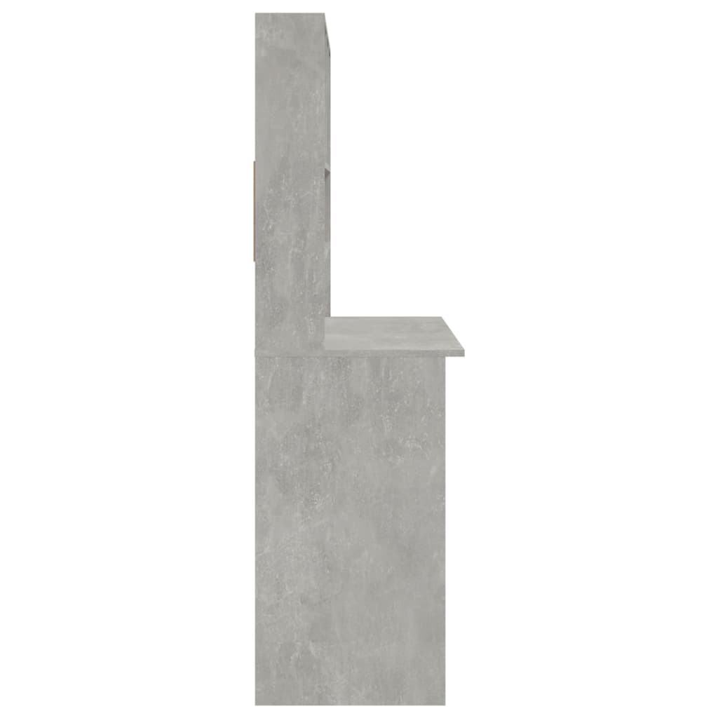 vidaXL Desk with Shelves Concrete Grey 102x45x148 cm Engineered Wood