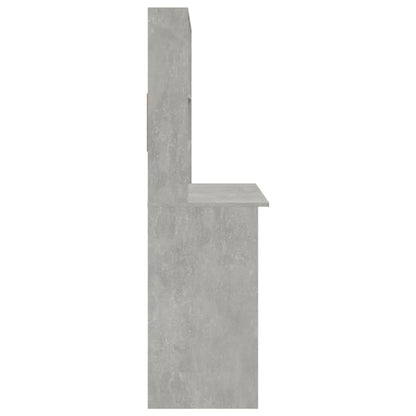 vidaXL Desk with Shelves Concrete Grey 102x45x148 cm Engineered Wood