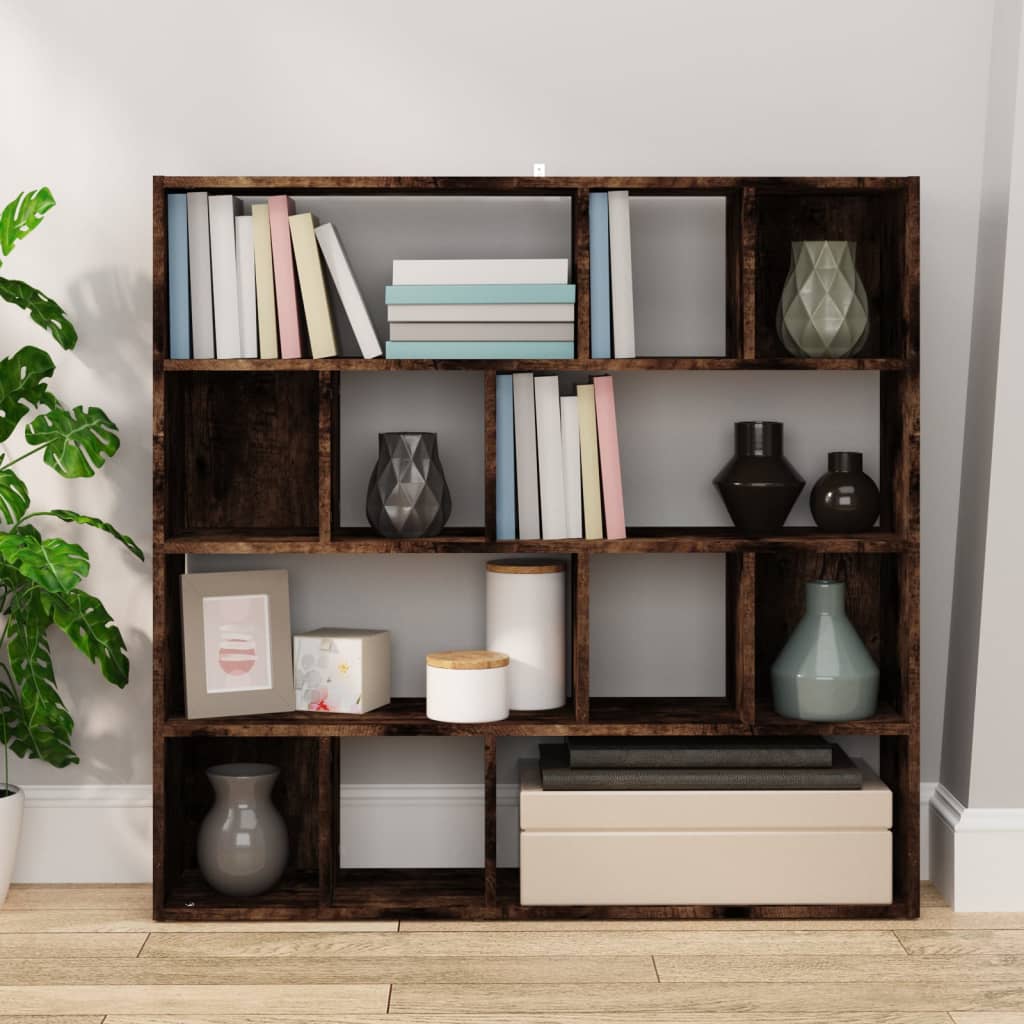 vidaXL Book Cabinet/Room Divider Smoked Oak 105x24x102 cm