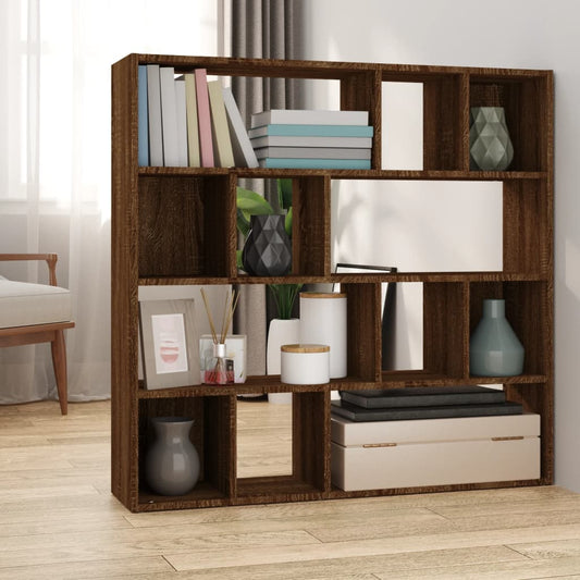 vidaXL Book Cabinet/Room Divider Brown Oak 105x24x102 cm