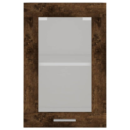 vidaXL Hanging Glass Cabinet Lyon Smoked Oak 40x31x60 cm Engineered Wood