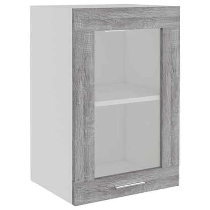 vidaXL Hanging Glass Cabinet "Lyon" Grey Sonoma 40x31x60 cm Engineered Wood