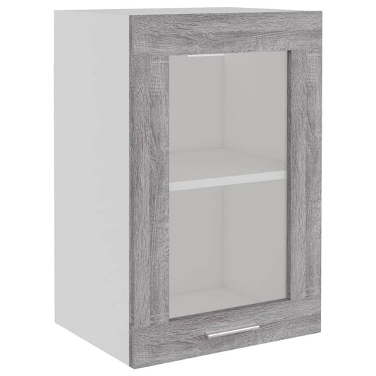 vidaXL Hanging Glass Cabinet "Lyon" Grey Sonoma 40x31x60 cm Engineered Wood