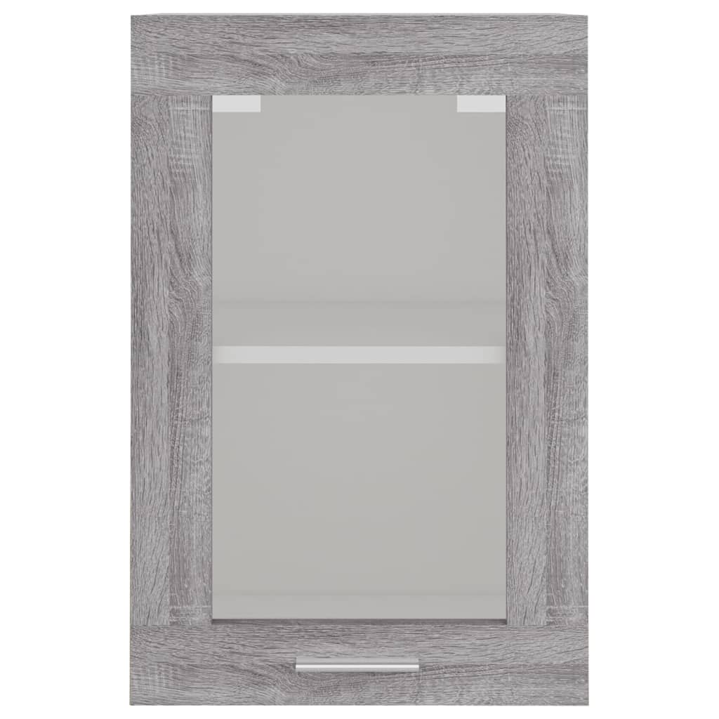vidaXL Hanging Glass Cabinet "Lyon" Grey Sonoma 40x31x60 cm Engineered Wood