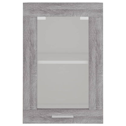 vidaXL Hanging Glass Cabinet "Lyon" Grey Sonoma 40x31x60 cm Engineered Wood