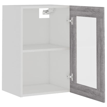 vidaXL Hanging Glass Cabinet "Lyon" Grey Sonoma 40x31x60 cm Engineered Wood