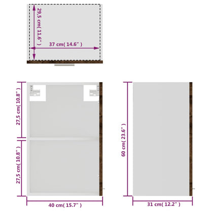vidaXL Hanging Glass Cabinet "Lyon" Grey Sonoma 40x31x60 cm Engineered Wood