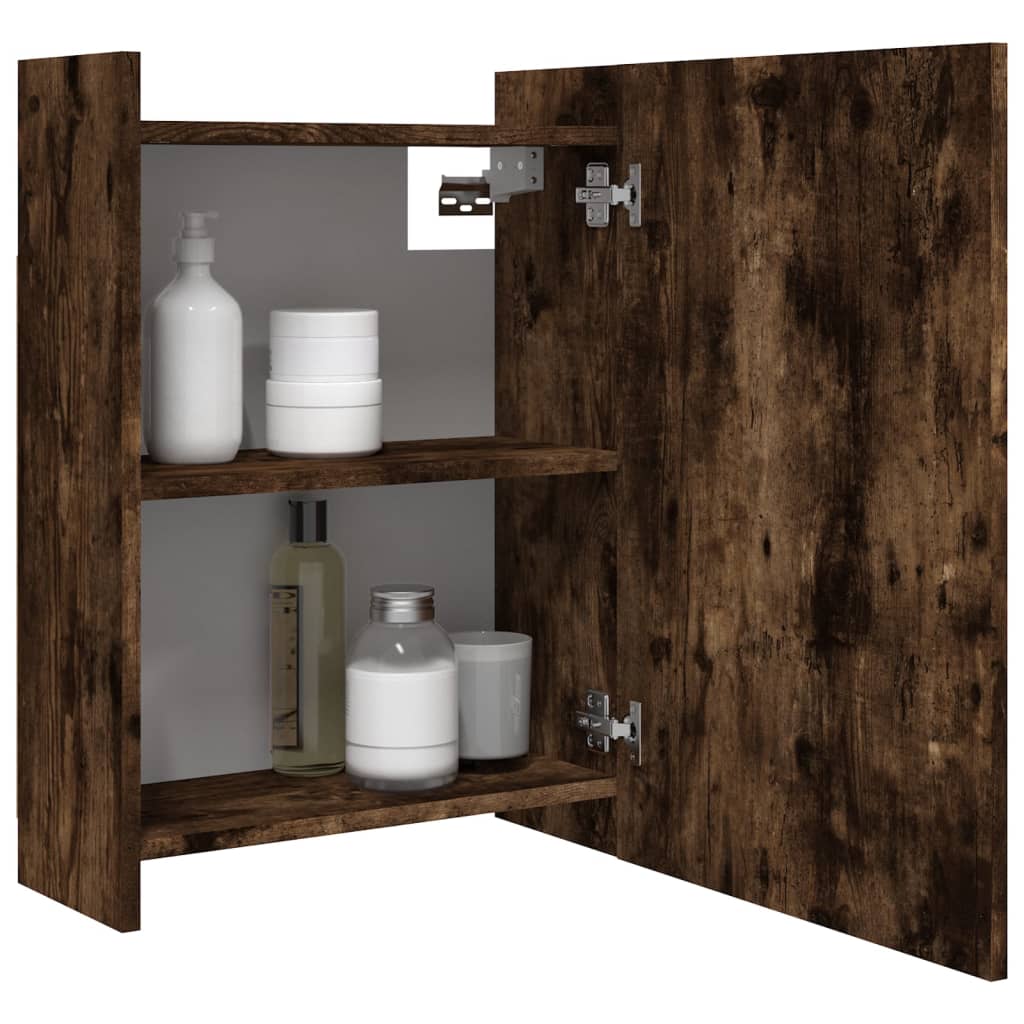 vidaXL Bathroom Mirror Cabinet Smoked Oak 62.5x20.5x64cm Engineered Wood