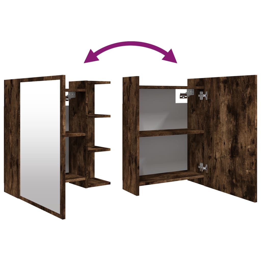 vidaXL Bathroom Mirror Cabinet Smoked Oak 62.5x20.5x64cm Engineered Wood