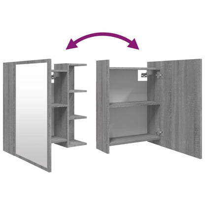 vidaXL Bathroom Mirror Cabinet Grey Sonoma 62.5x20.5x64 cm Engineered Wood