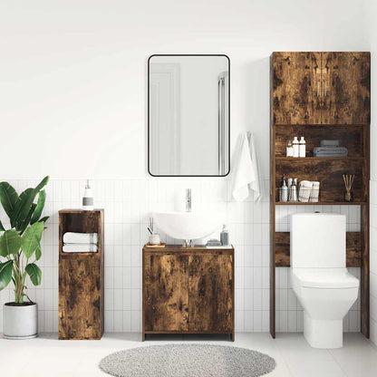 vidaXL Bathroom Cabinet Smoked Oak 60x33x61 cm Engineered Wood
