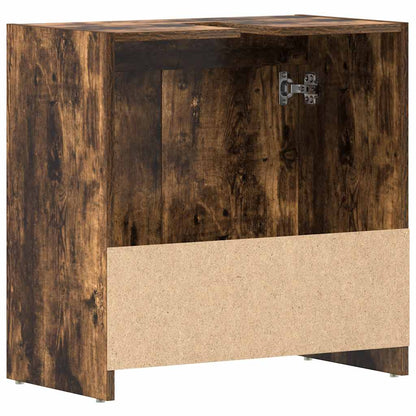 vidaXL Bathroom Cabinet Smoked Oak 60x33x61 cm Engineered Wood