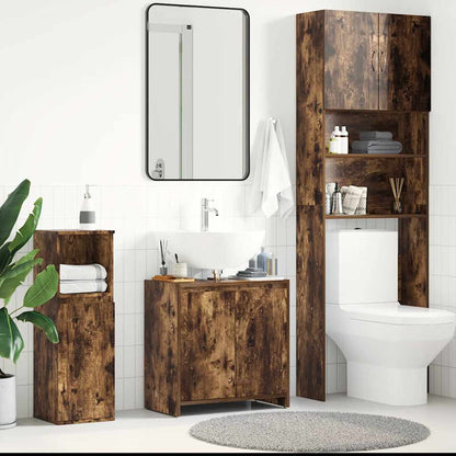vidaXL Bathroom Cabinet Smoked Oak 60x33x60 cm Engineered Wood