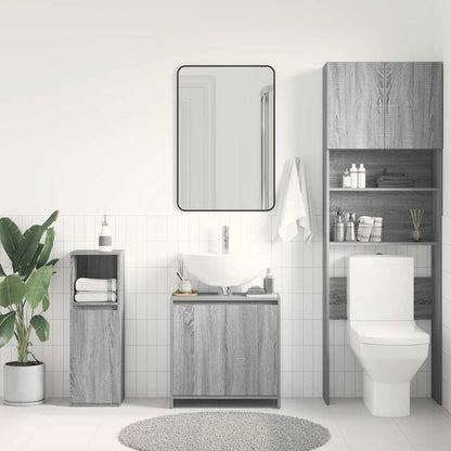 vidaXL Bathroom Cabinet Grey Sonoma 60x33x61 cm Engineered Wood