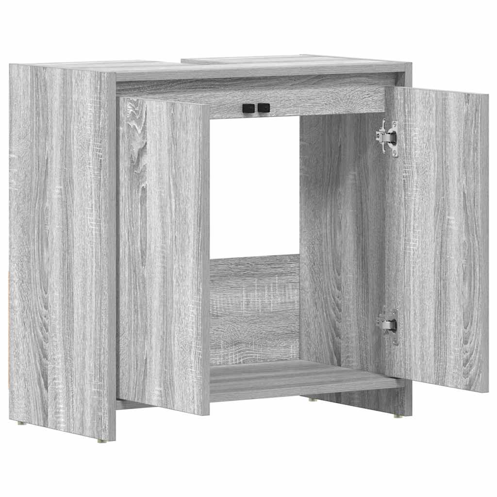 vidaXL Bathroom Cabinet Grey Sonoma 60x33x61 cm Engineered Wood