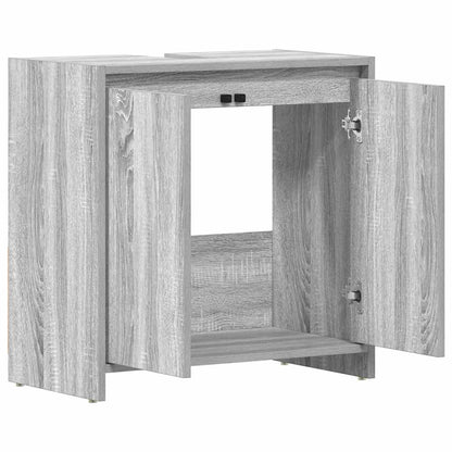 vidaXL Bathroom Cabinet Grey Sonoma 60x33x61 cm Engineered Wood