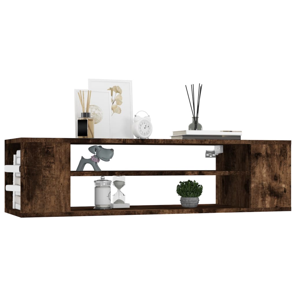 vidaXL Hanging TV Cabinet Smoked Oak 100x30x26.5 cm Engineered Wood