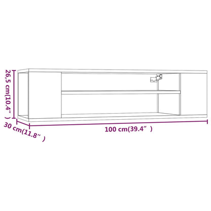 vidaXL Hanging TV Cabinet Smoked Oak 100x30x26.5 cm Engineered Wood