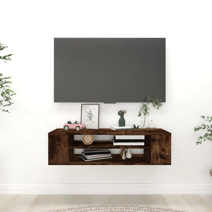vidaXL Hanging TV Cabinet Smoked Oak 100x30x26,5 cm Engineered Wood