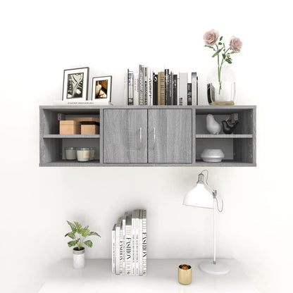 vidaXL Wall Shelf Grey Sonoma 102x30x29 cm Engineered Wood