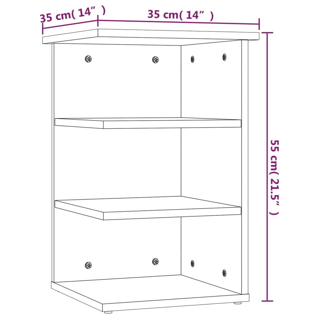 vidaXL Side Cabinet Grey Sonoma 35x35x55 cm Engineered Wood