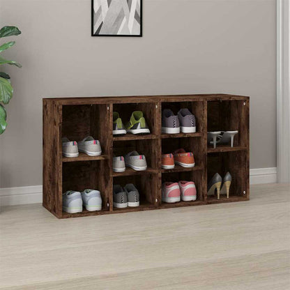 vidaXL Shoe Bench Smoked Oak 103x30x55 cm Engineered Wood