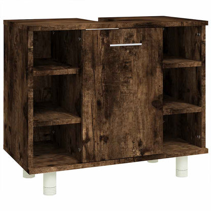 vidaXL Bathroom Cabinet Smoked Oak 60x32x53,5 cm Engineered Wood