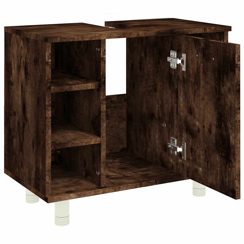 vidaXL Bathroom Cabinet Smoked Oak 60x32x53,5 cm Engineered Wood