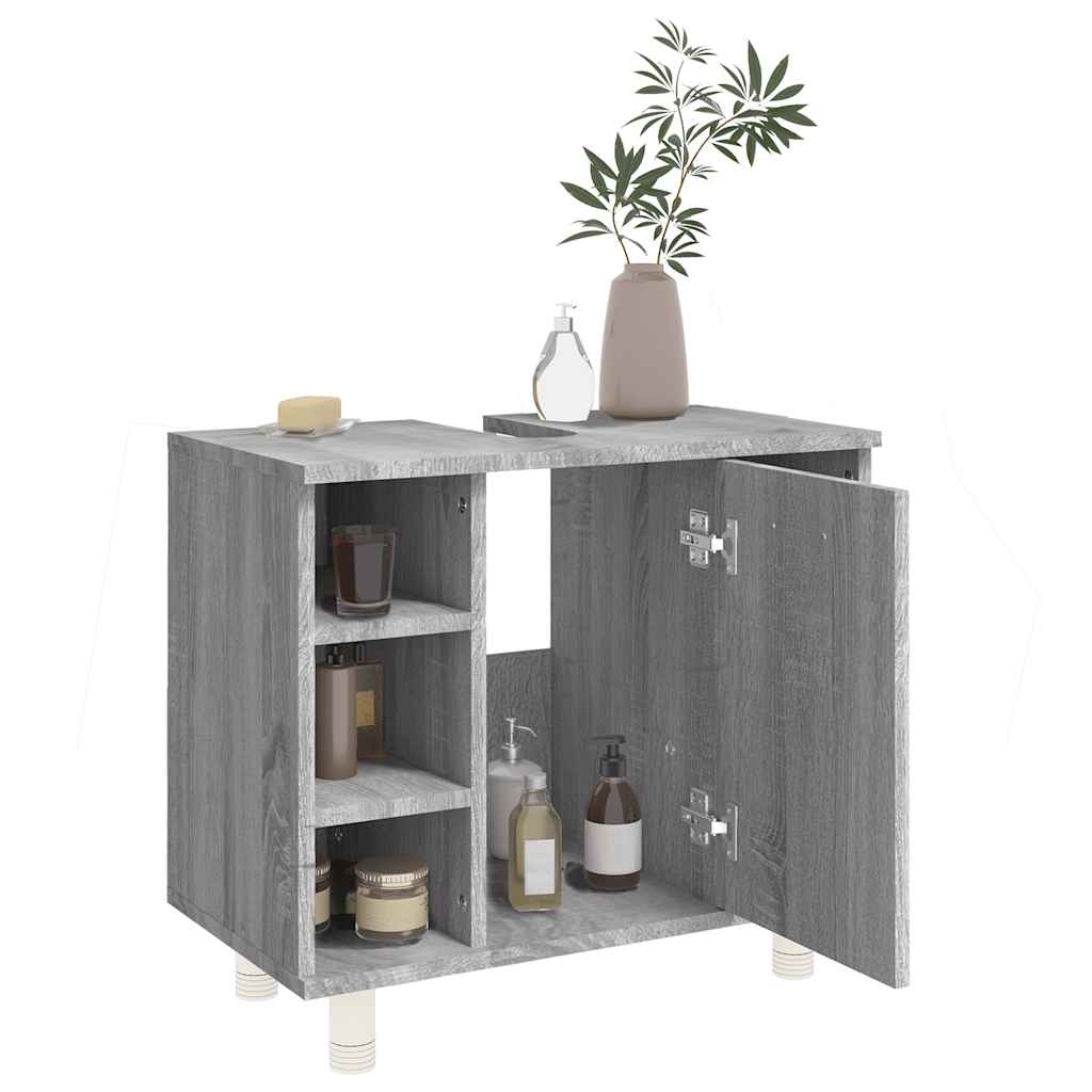 vidaXL Bathroom Cabinet Grey Sonoma 60x32x53,5 cm Engineered Wood