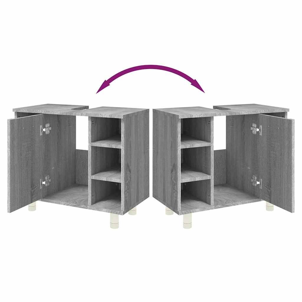vidaXL Bathroom Cabinet Grey Sonoma 60x32x53,5 cm Engineered Wood
