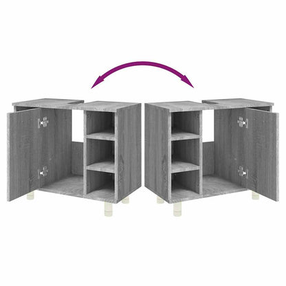 vidaXL Bathroom Cabinet Grey Sonoma 60x32x53,5 cm Engineered Wood