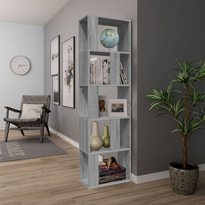 vidaXL Book Cabinet | Grey Sonoma | Engineered wood | Tall | Book Cabinet