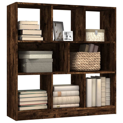 vidaXL Book Cabinet Smoked Oak 97,5x29,5x100 cm Engineered Wood