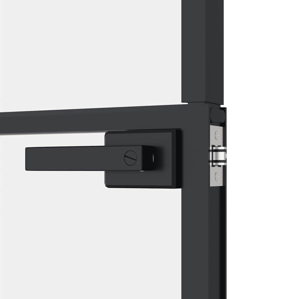 vidaXL Interior Door Black 102x201,5 cm Tempered Glass&Aluminium Slim