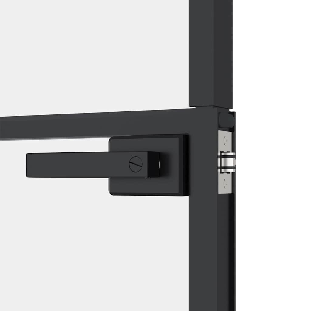 vidaXL Interior Door Black 76x201,5 cm Tempered Glass&Aluminium Slim