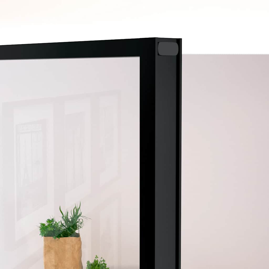 vidaXL Interior Door Black 93x201,5 cm Tempered Glass&Aluminium Slim