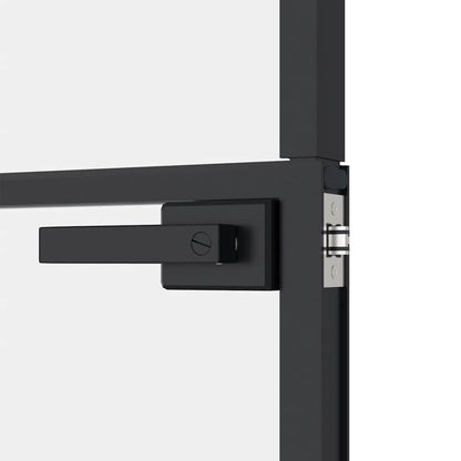vidaXL Interior Door Black 102x201,5 cm Tempered Glass&Aluminium Slim