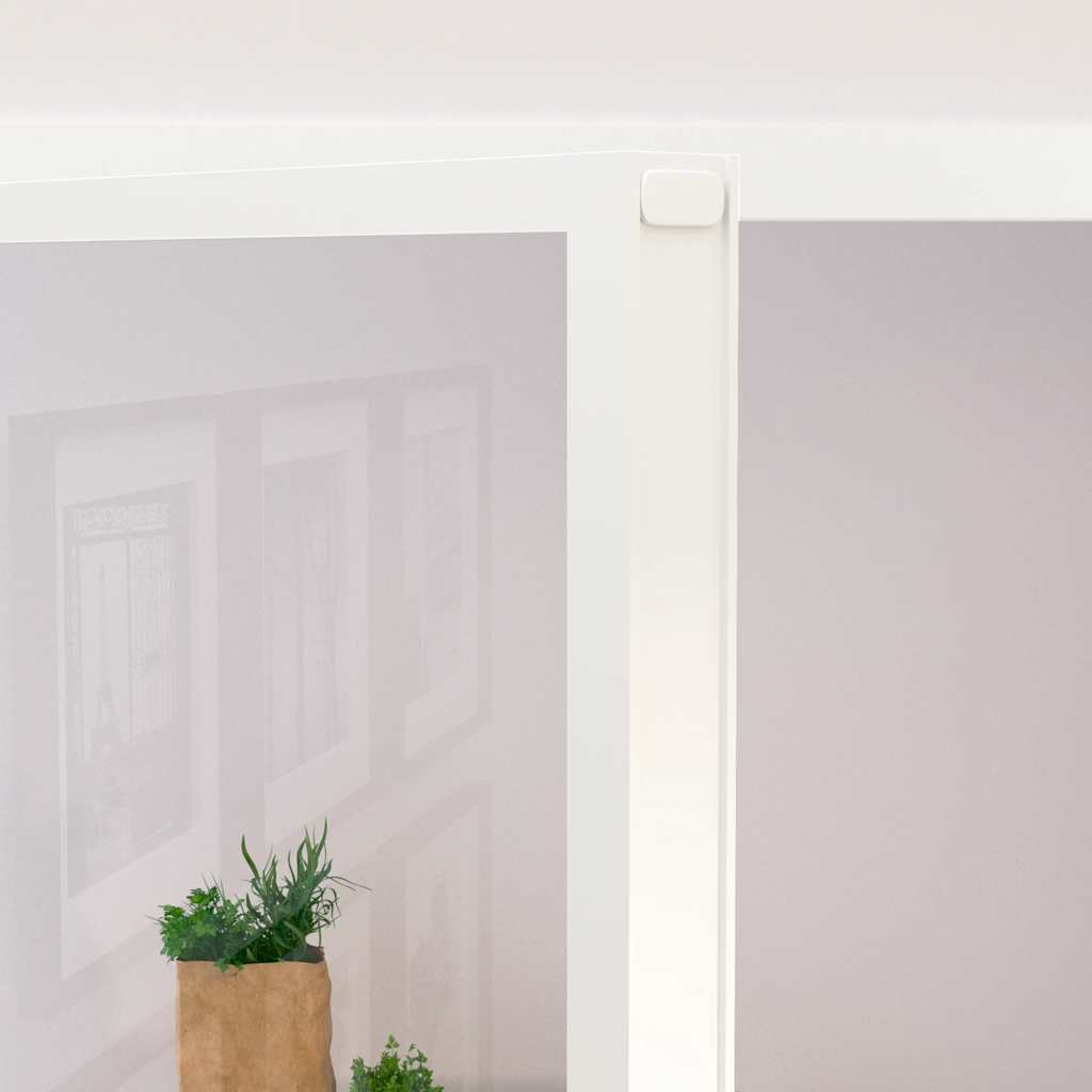vidaXL Interior Door White 76x201,5 cm Tempered Glass&Aluminium Slim
