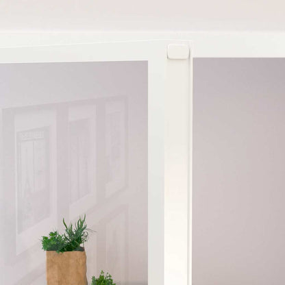 vidaXL Interior Door White 76x201,5 cm Tempered Glass&Aluminium Slim