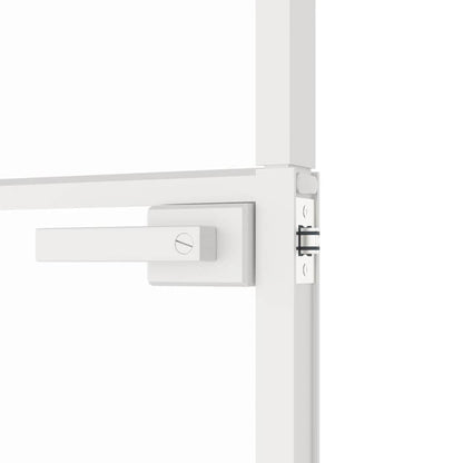 vidaXL Interior Door White 76x201,5 cm Tempered Glass&Aluminium Slim
