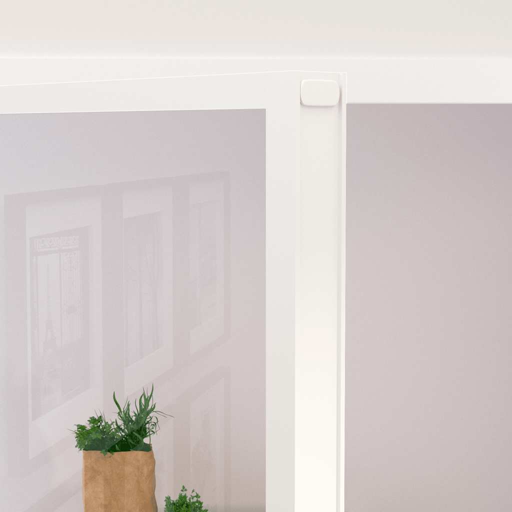 vidaXL Interior Door White 83x201,5 cm Tempered Glass&Aluminium Slim