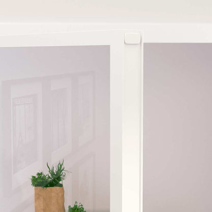 vidaXL Interior Door White 83x201,5 cm Tempered Glass&Aluminium Slim