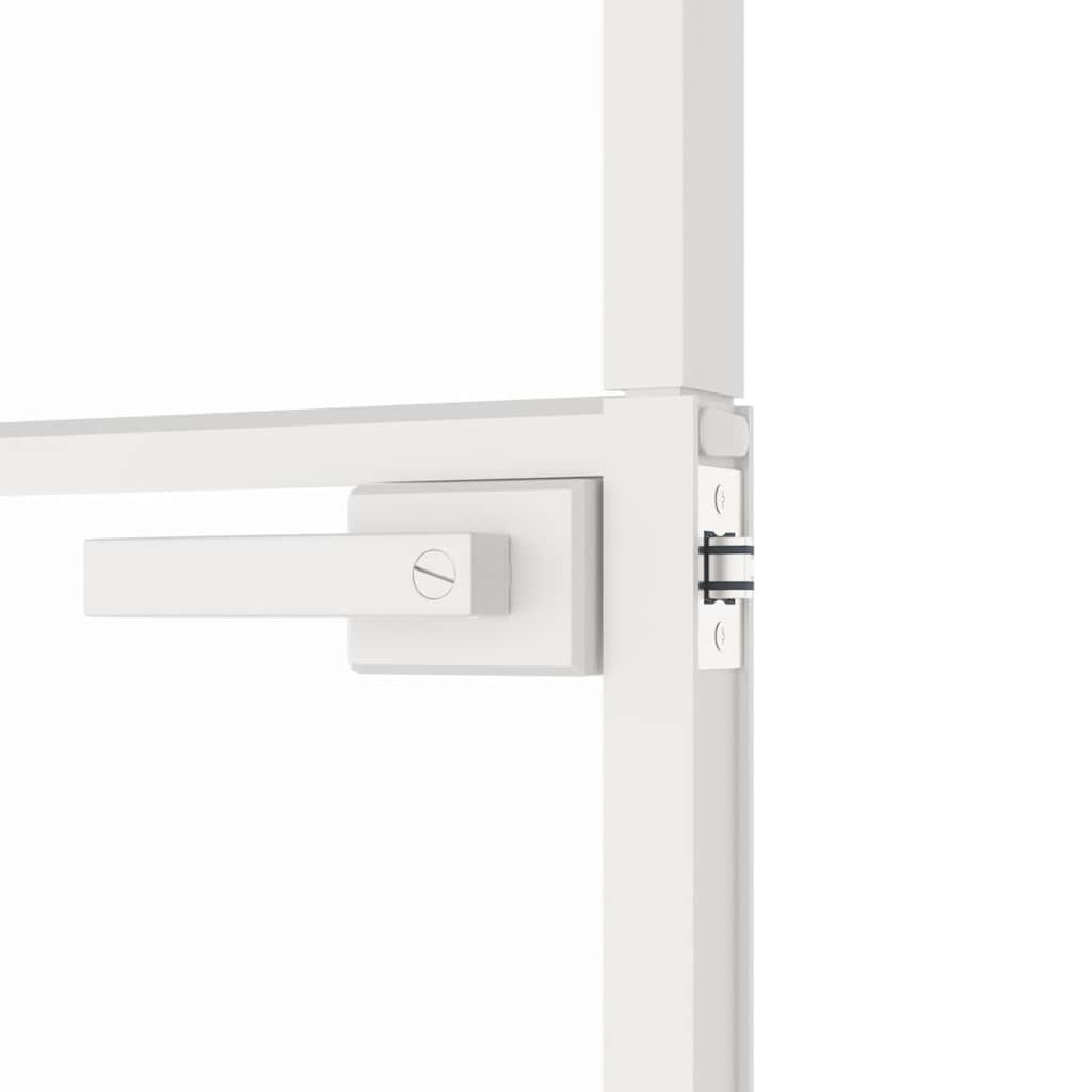 vidaXL Interior Door White 83x201,5 cm Tempered Glass&Aluminium Slim