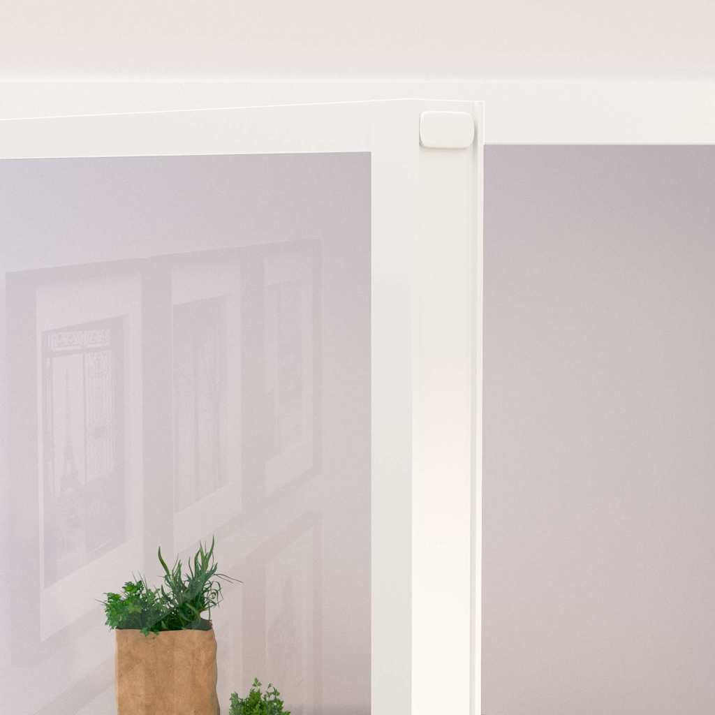 vidaXL Interior Door White 93x201,5 cm Tempered Glass&Aluminium Slim